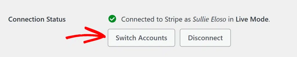 Switching to a different Stripe account