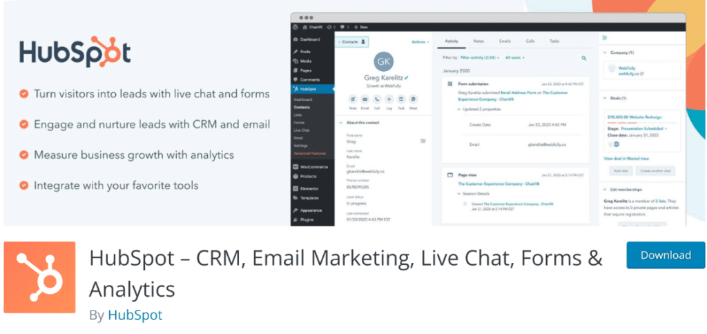 hubspot wordpress plugin - WPForms Plugin HubSpot pour WordPress