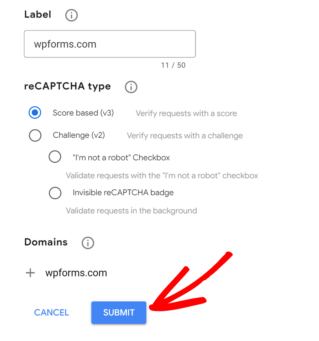 recaptcha configuration