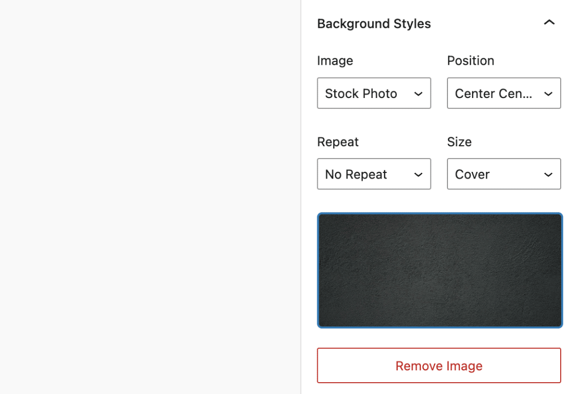Background styles options