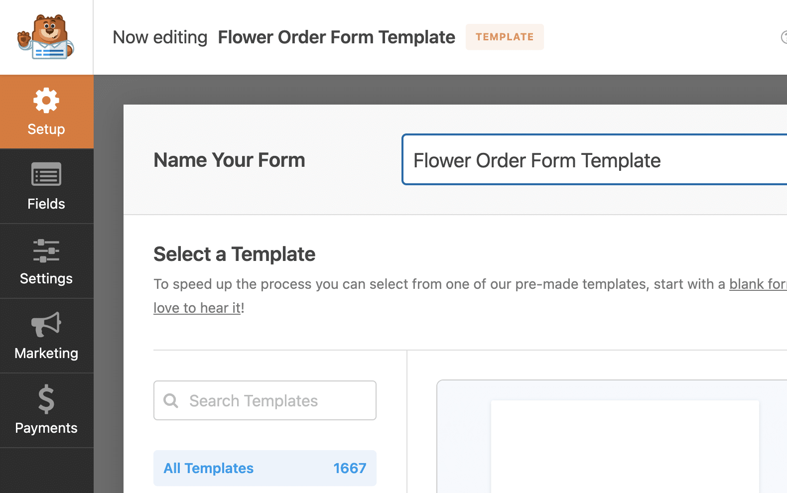 Changing the name of a custom form template in WPForms