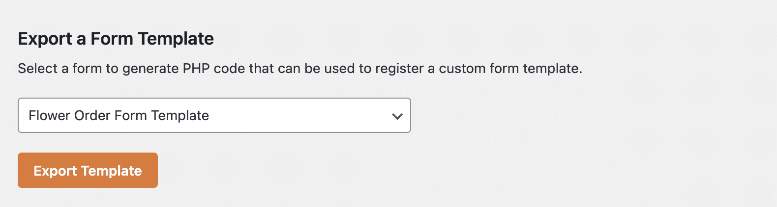 Exporting a form template