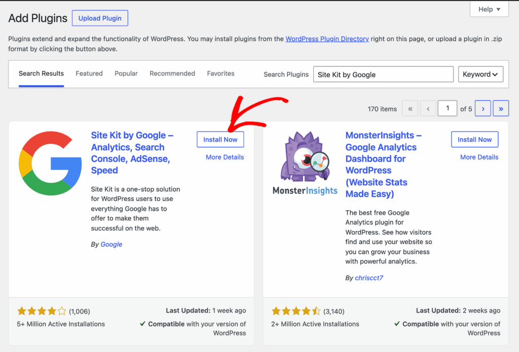 install site kit by google