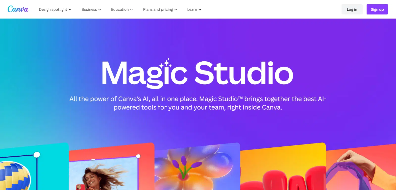 Ferramenta de IA Magic Studio da Canva
