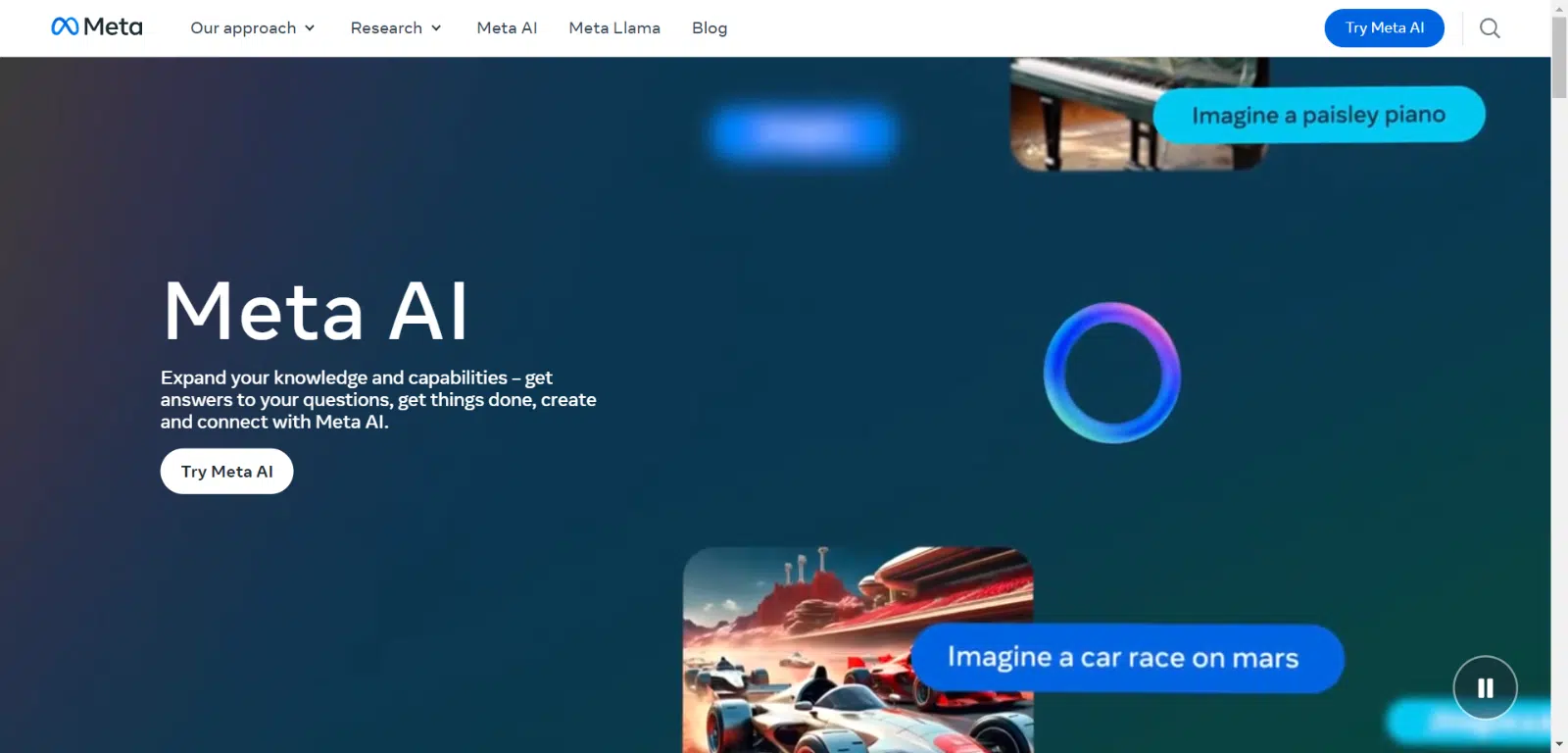 Ferramentas de IA de texto para imagem da Meta AI
