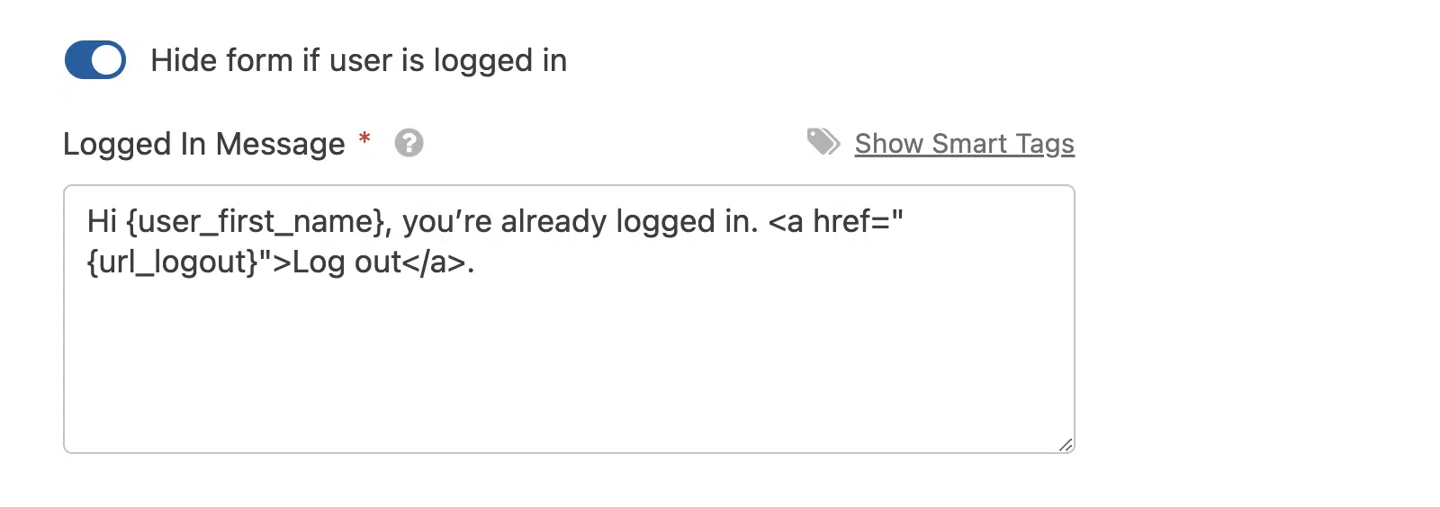 Hide form for logged in users