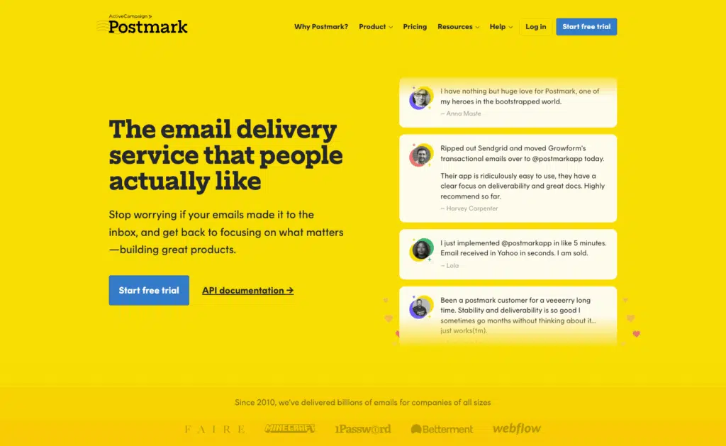 postmarkapp homepage