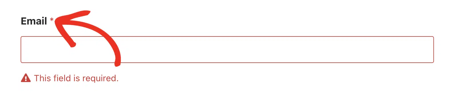 Blank required field Required field asterisk