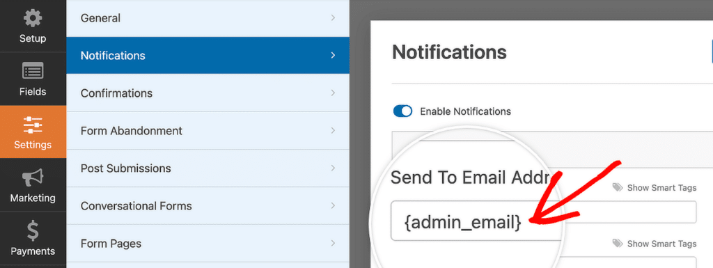 notificações de etiquetas inteligentes