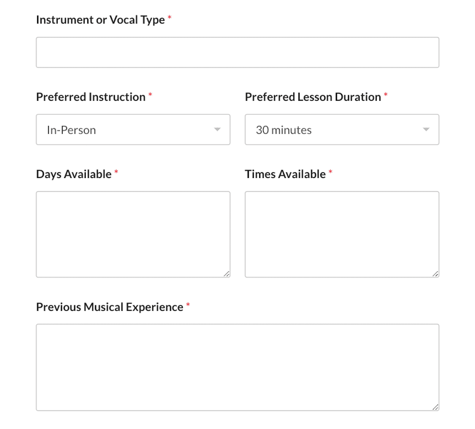 Using a student enrollment form on your educational website