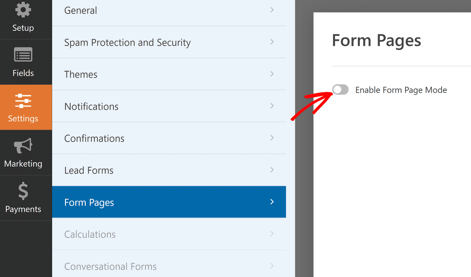 Form page mode