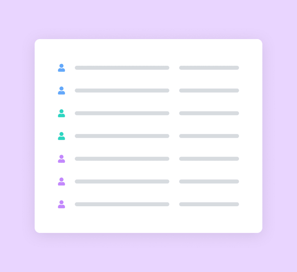 Illustration of a targeted email list with user icons
