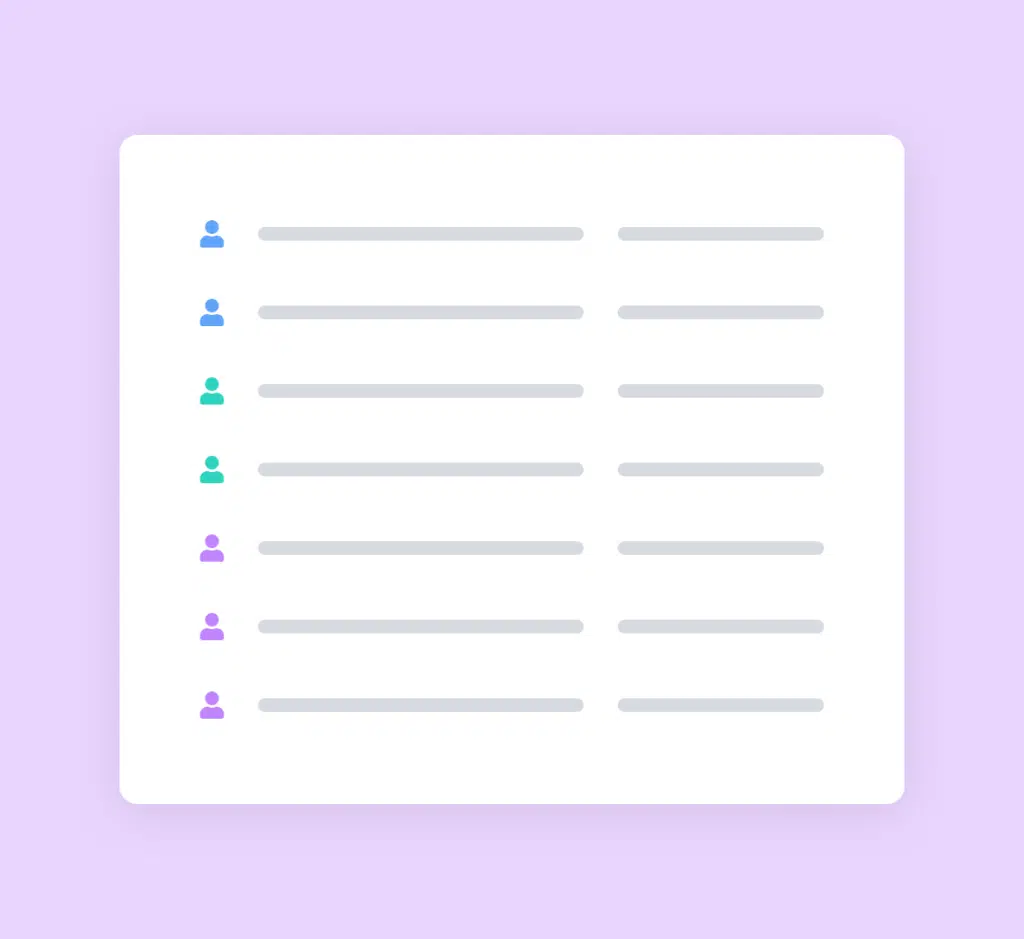 Illustration of a Targeted Email List with User Icons - WPForms Illustration of a targeted email list with user icons