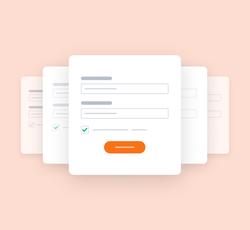 Illustration of form templates with orange button
