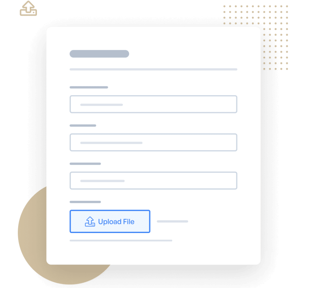 File upload form illustration with upload icon
