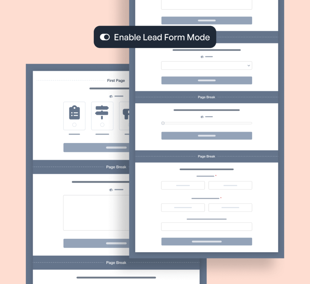 Illustration of simplified lead forms for higher conversions
