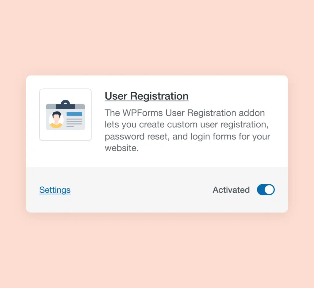 User Registration Feature Activation in WPForms Settings - WPForms User registration feature activation in WPForms settings