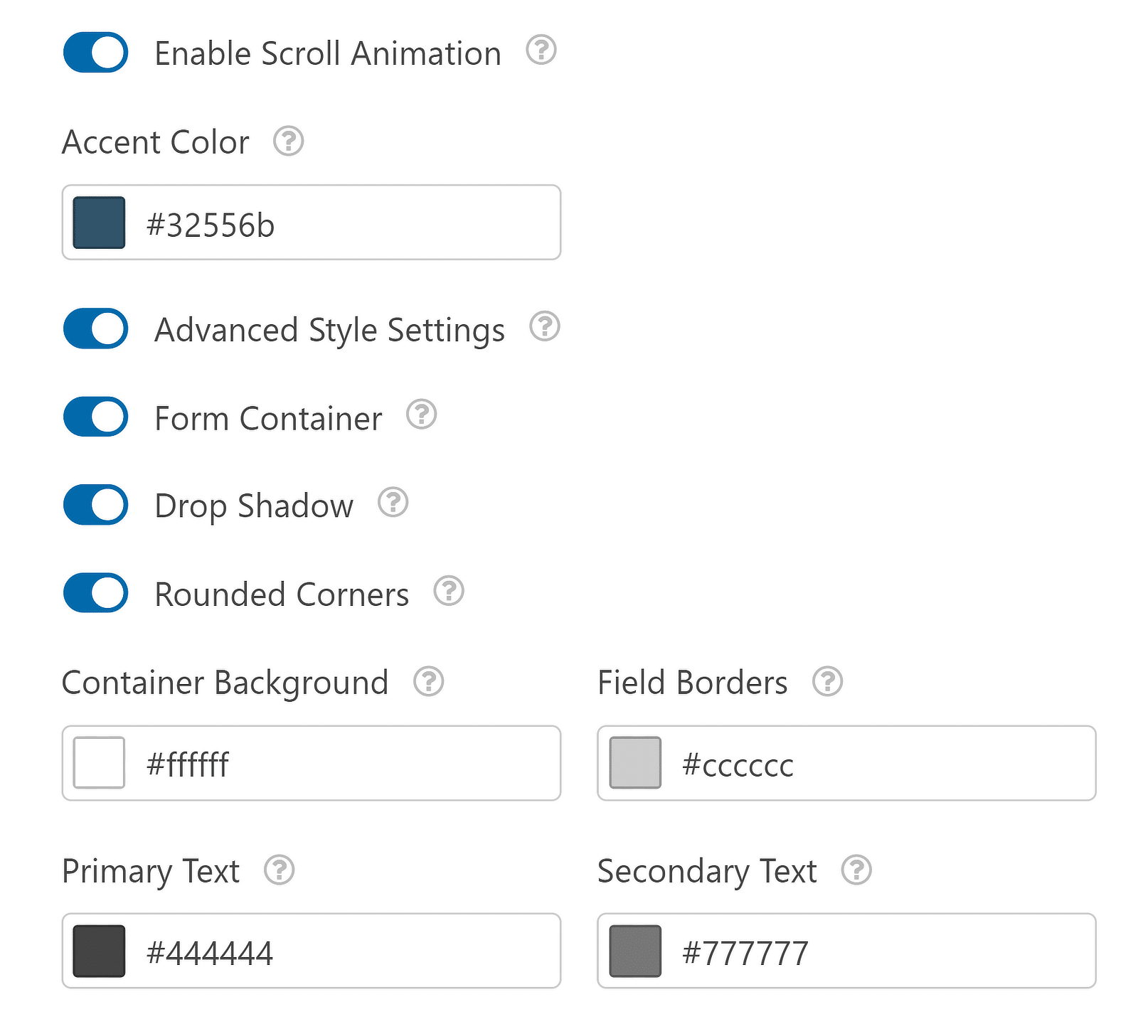 Lead form advanced styling