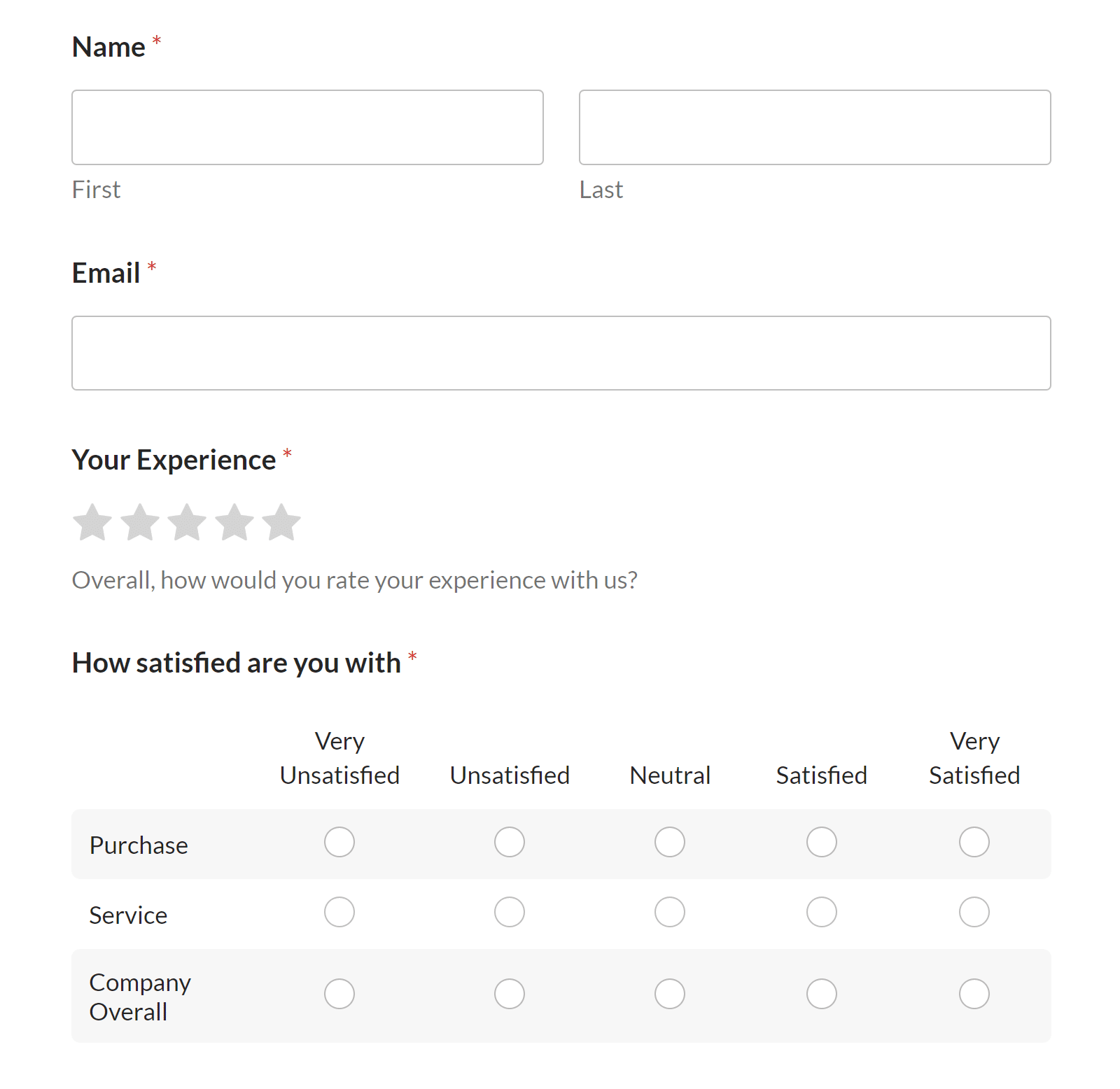 Survey form template