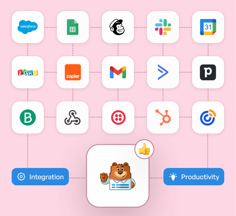 App integration and productivity tools illustration
