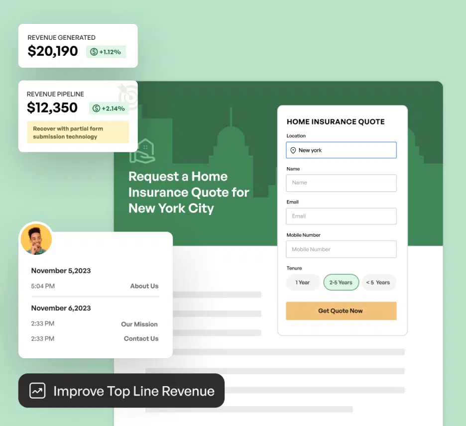 Home Insurance Quote Request Form with Revenue Statistics - WPForms Home insurance quote request form with revenue statistics