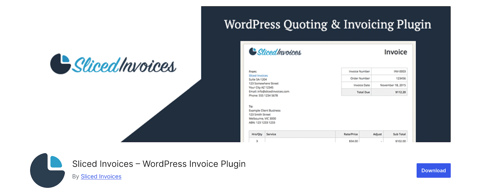 The Sliced page on the WordPress repo