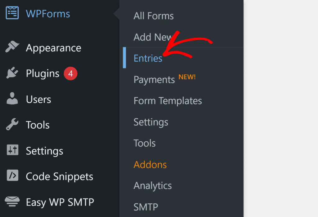 WPForms entries