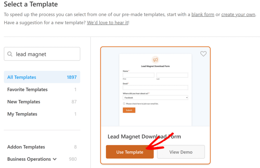 Lead Magnet Download Form template