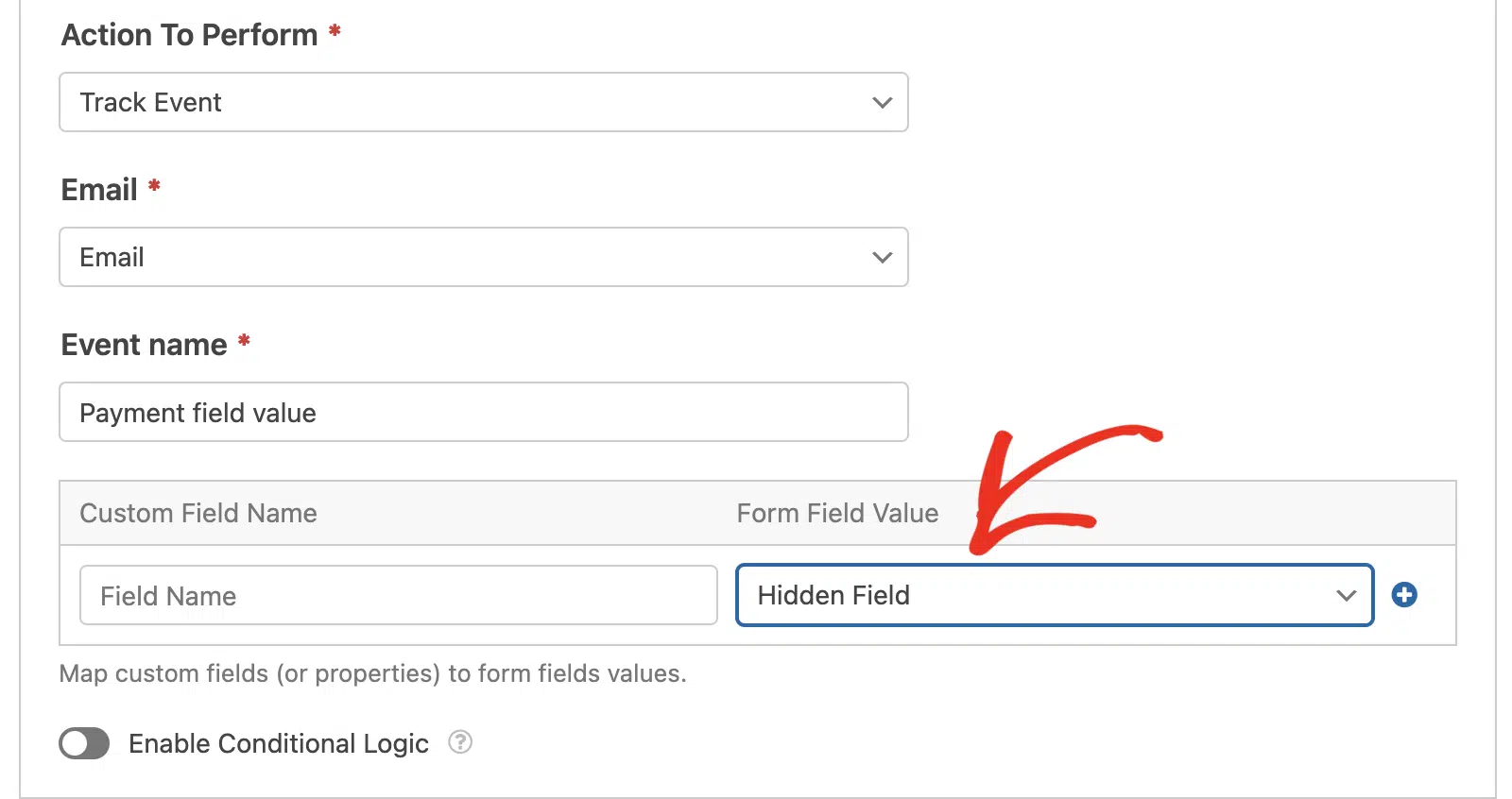 Mapping Hidden field to pass quantity field value to API providers