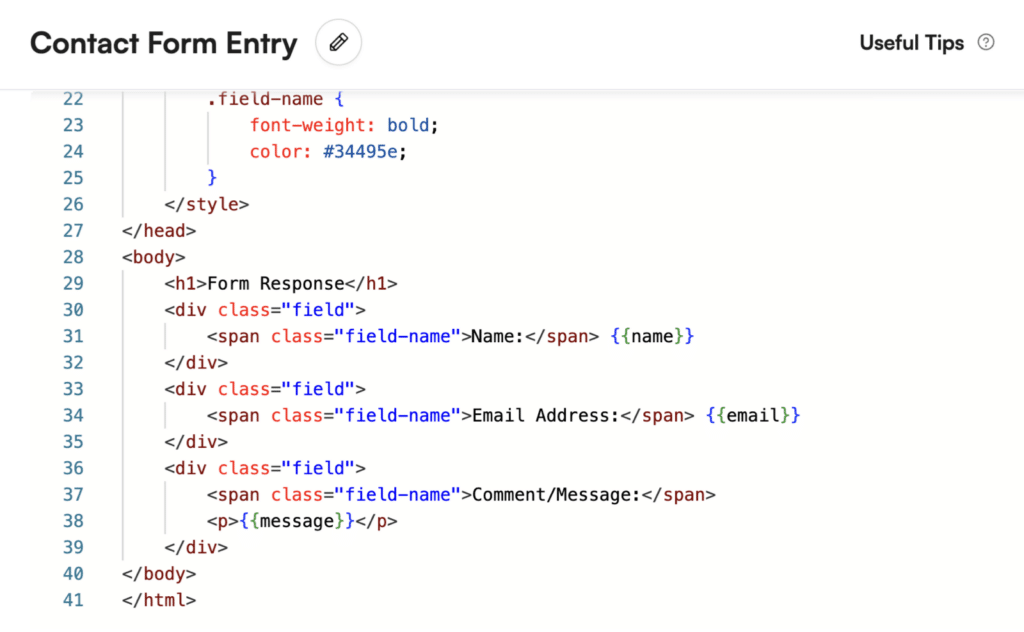 PDF.co template for a WPForms entry