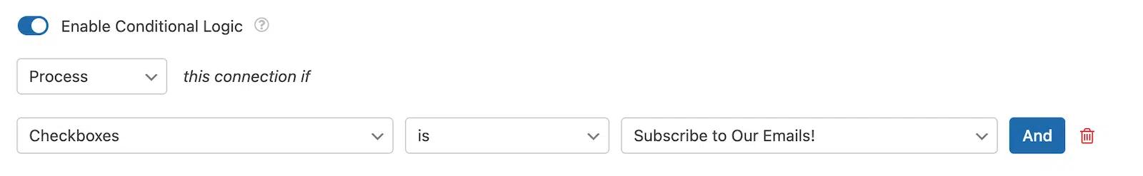 Add conditional logic to your connection