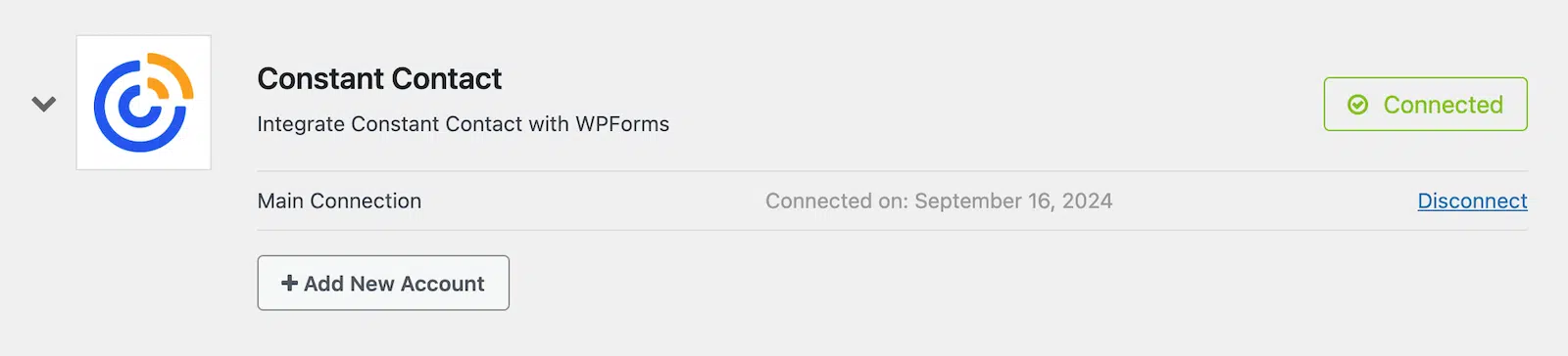 Constant Contact connected to WPForms
