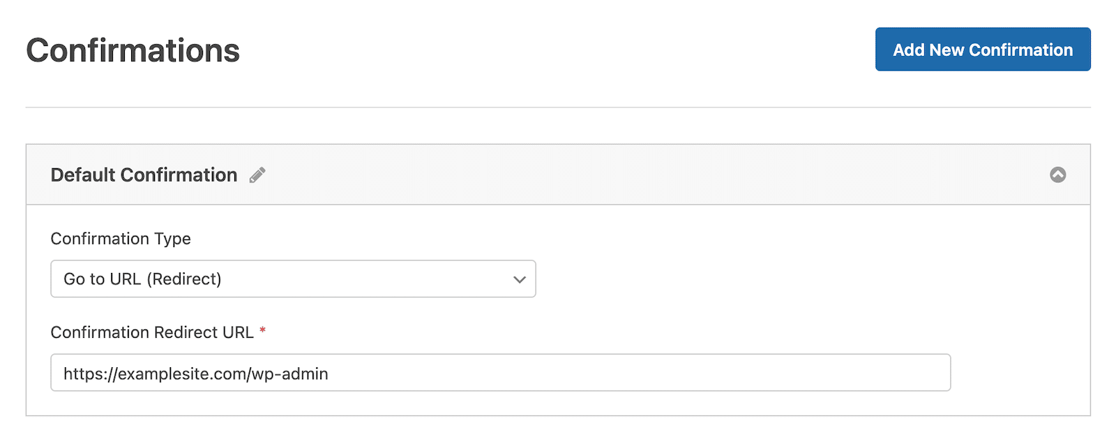 Set up a form confirmation redirect