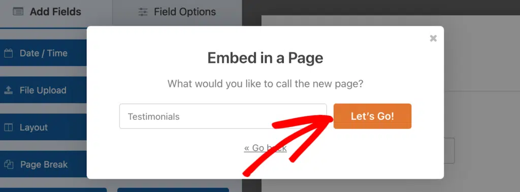 Name your new page