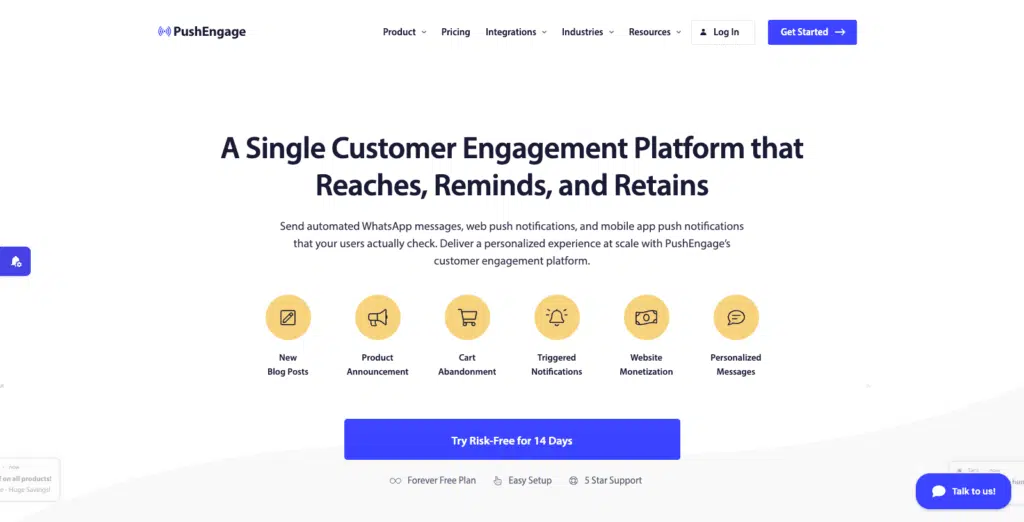 Pushengage homepage updated