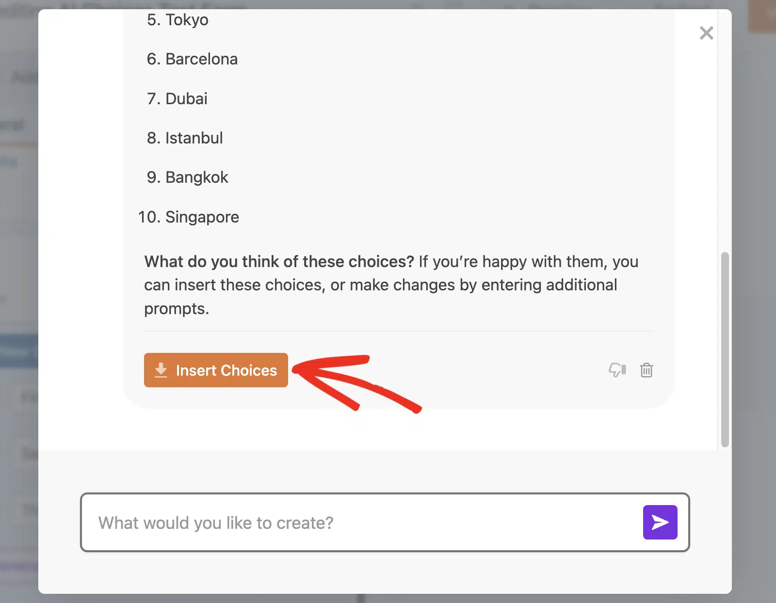 Insert Choices