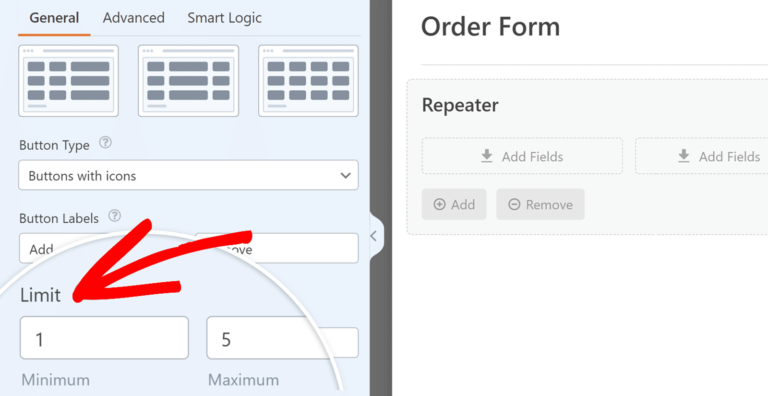 WPForms Repeater Field vs Layout Field With Conditional Logic