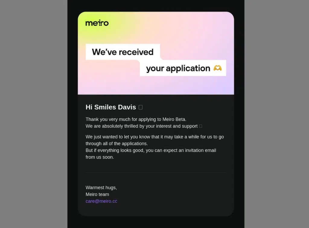notification par e-mail meiro