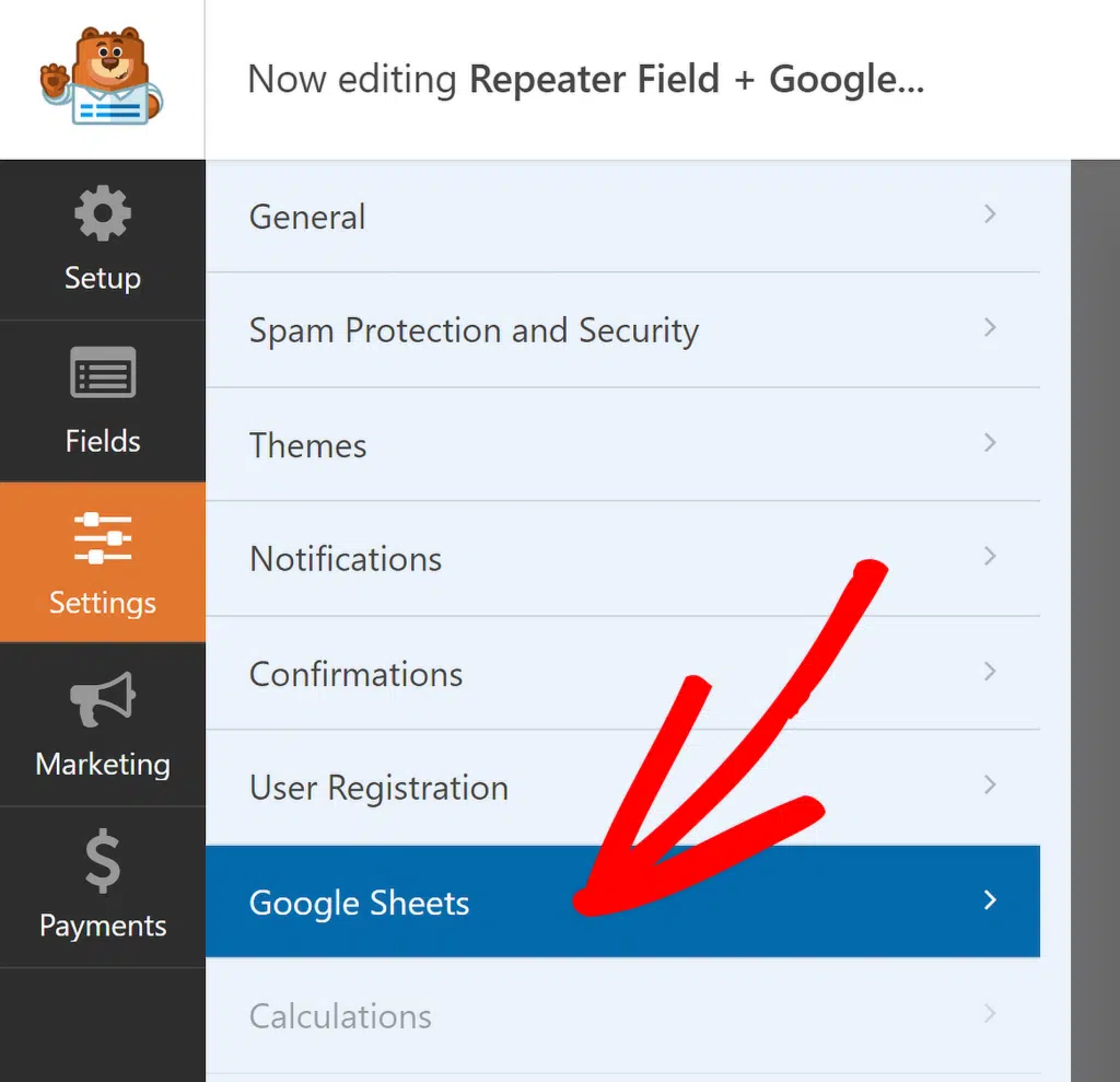 selecionar google sheets