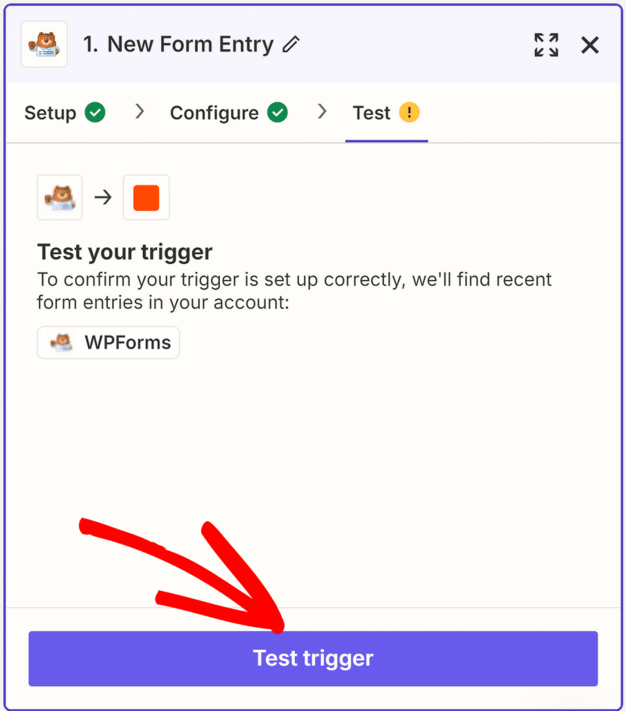 test trigger zapier