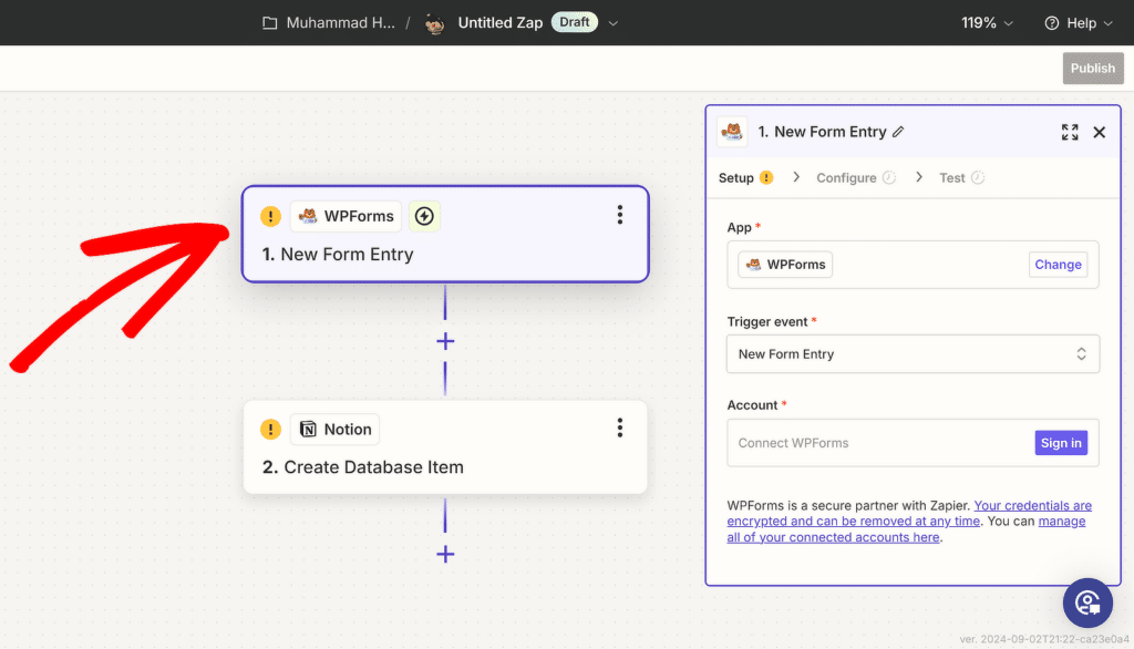 wpforms zap setup