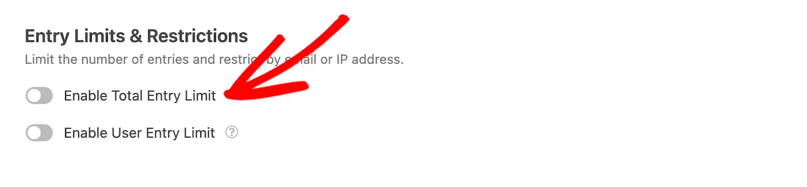 Form-Locker-Einstellungen - WPForms Gesamteintragslimit aktivieren