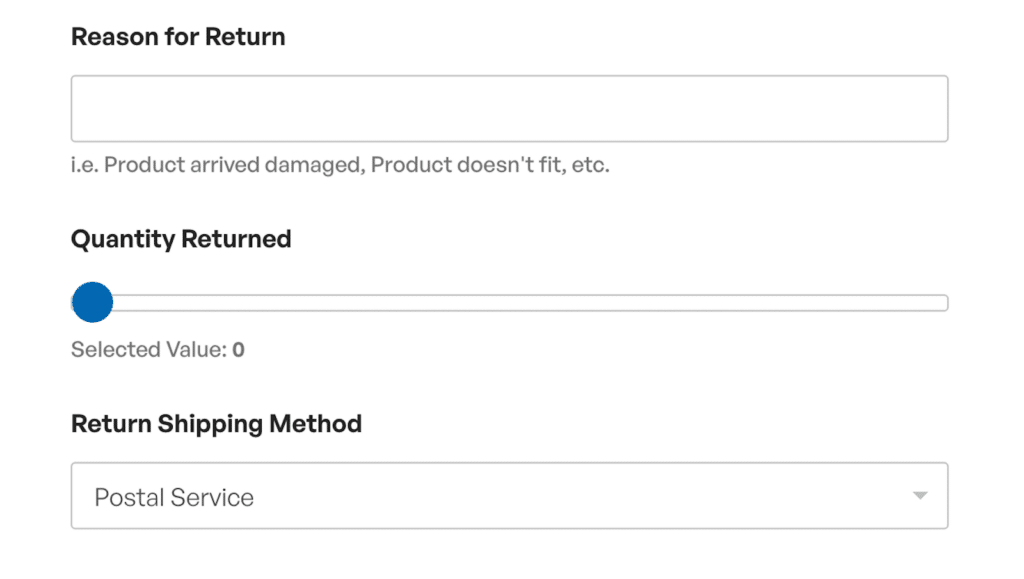 Product return form