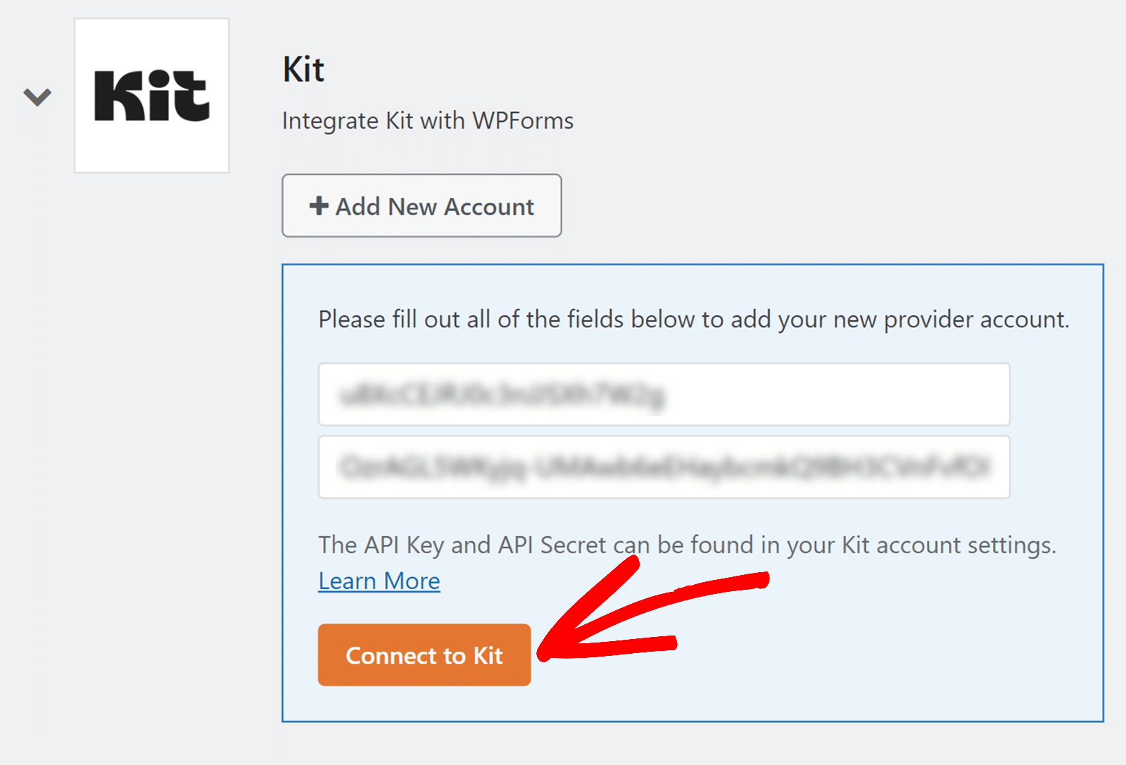 Click connect to ConvertKit button