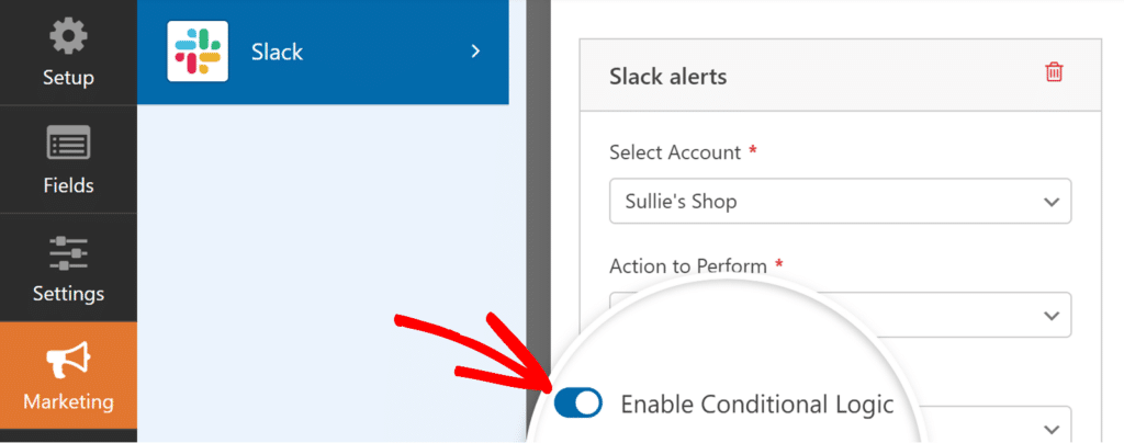 Enable Conditional Logic