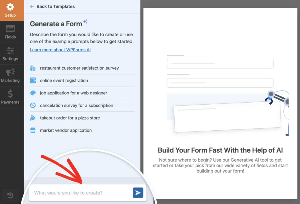 wpforms ai builder