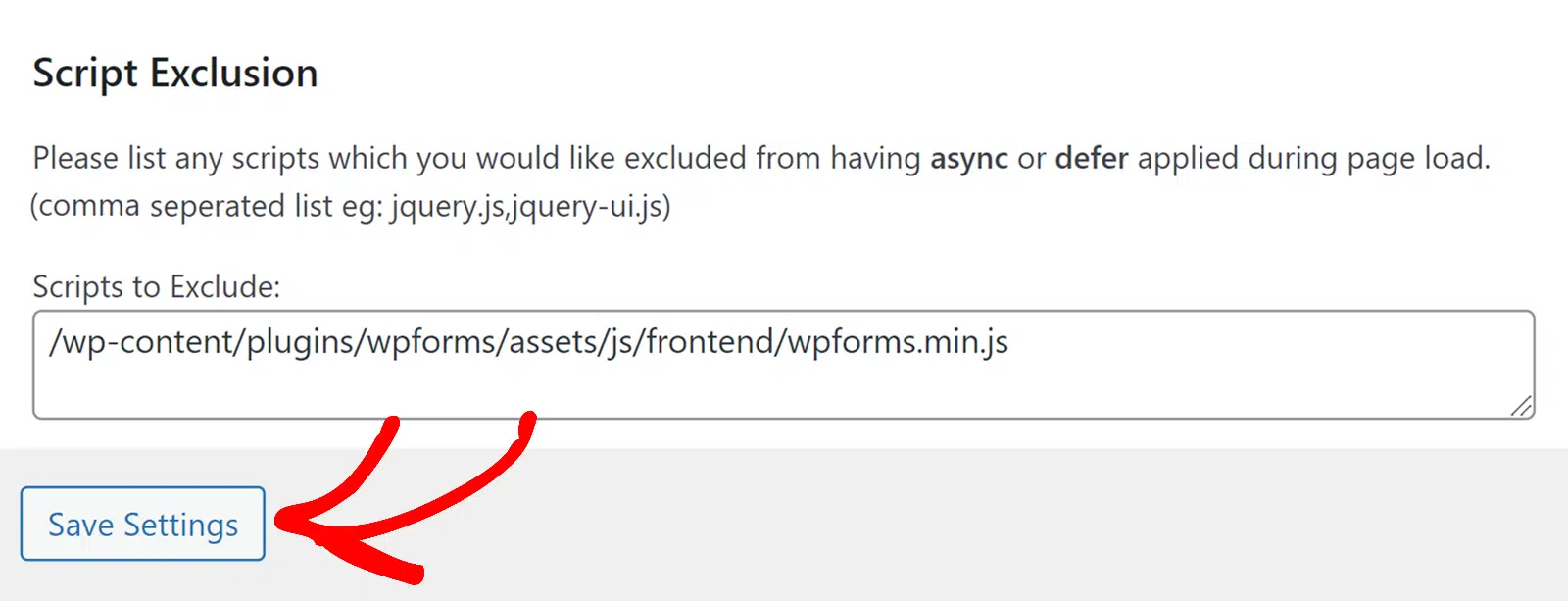 Salva impostazioni Async JavaScript