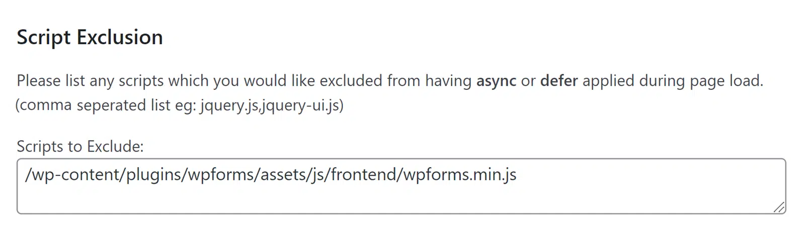 Escludi script da Async JavaScript