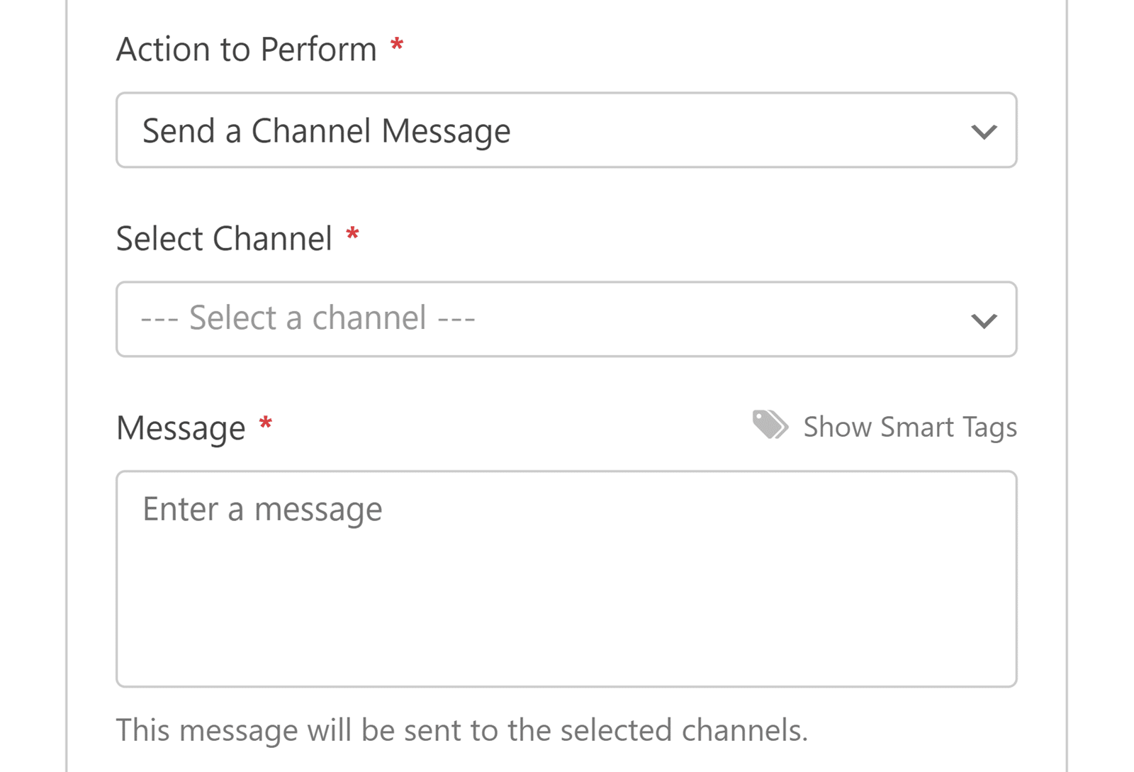 Set up a channel message