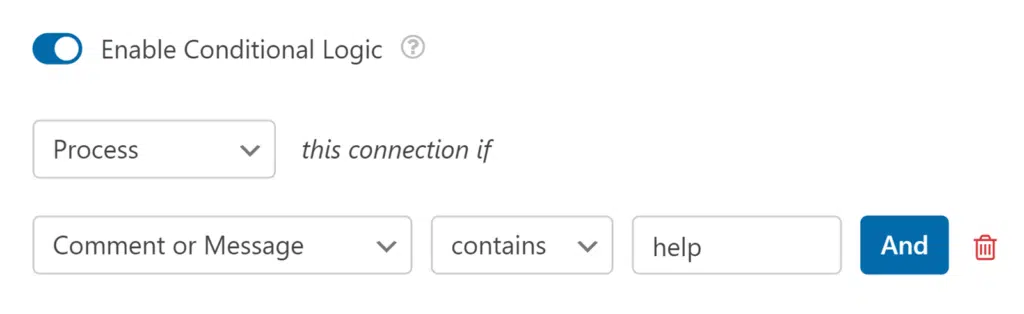 slack-conditional-logic-example - WPForms Slack conditional logic message